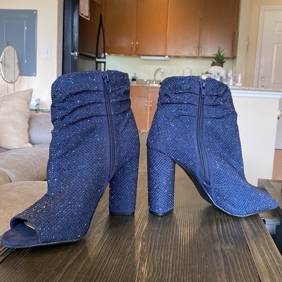 Navy Rhinestone Heels - Picture 5 of 5